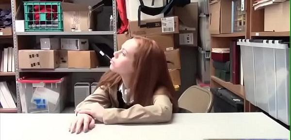  Tiny Ginger Shoplyfter Interrogated By Randy Security Officer